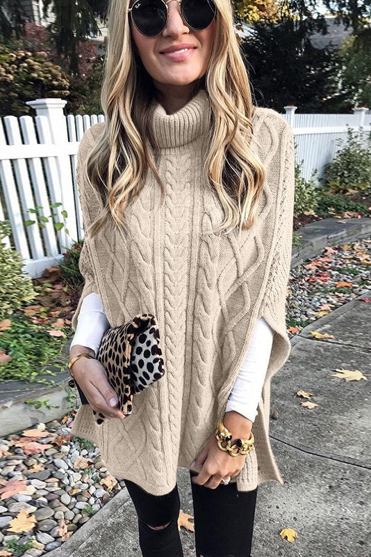 Till It's Over High Neck Cape Sweater