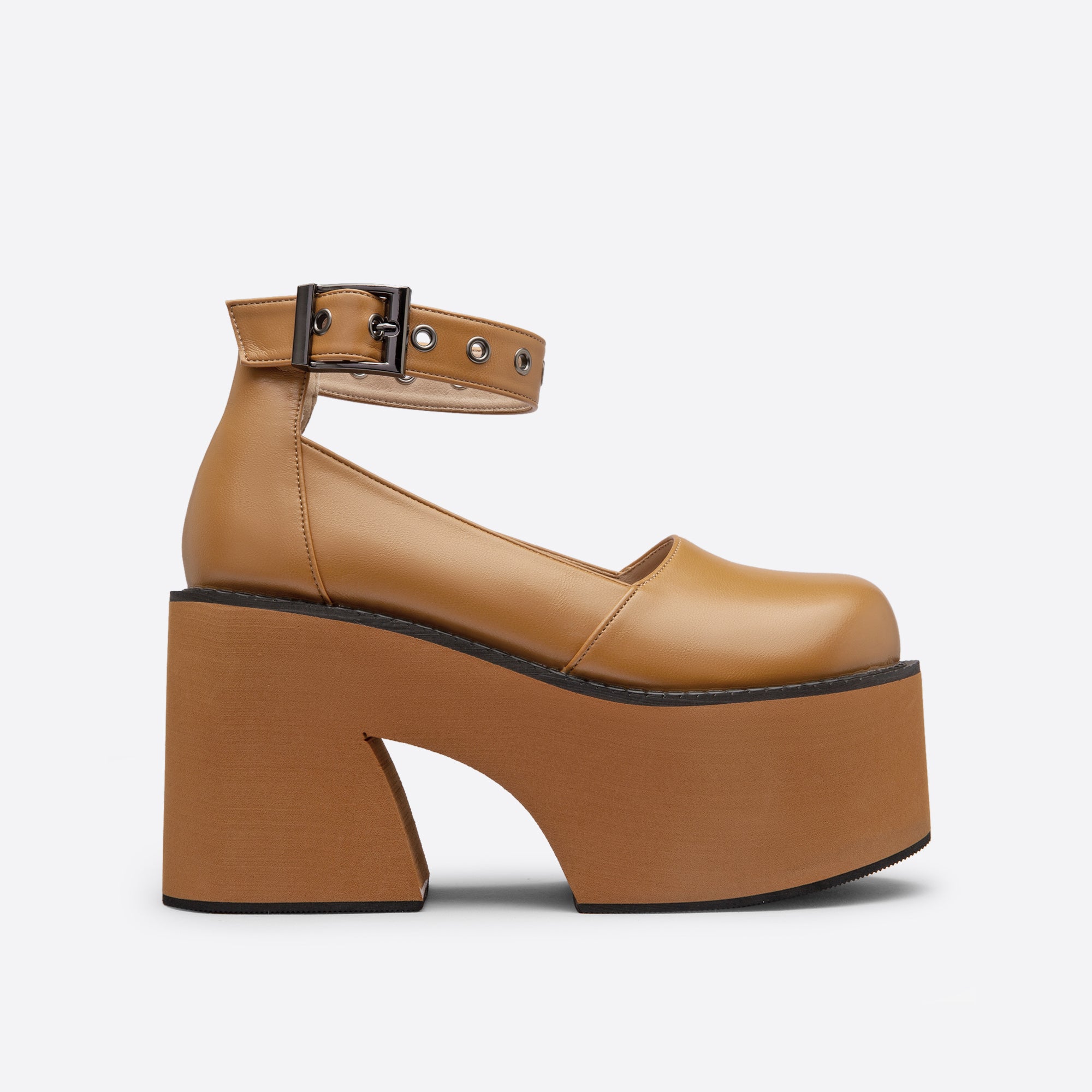 Chunky Heel Line Platform Shoes