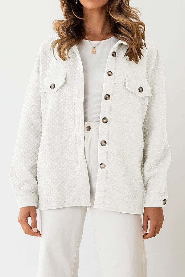 Lugogne Relaxed Lapel Oversized Long Sleeve Shirt