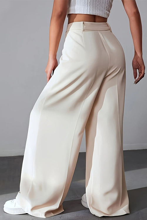 High Rise Wide Leg Pocketed Baggy Pants