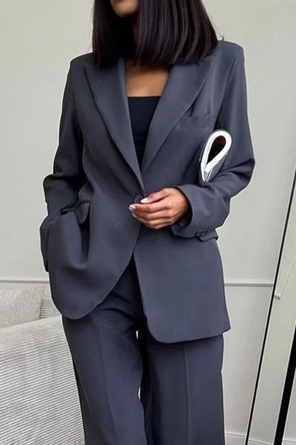 Casual Suit and Trousers Two-Piece Set