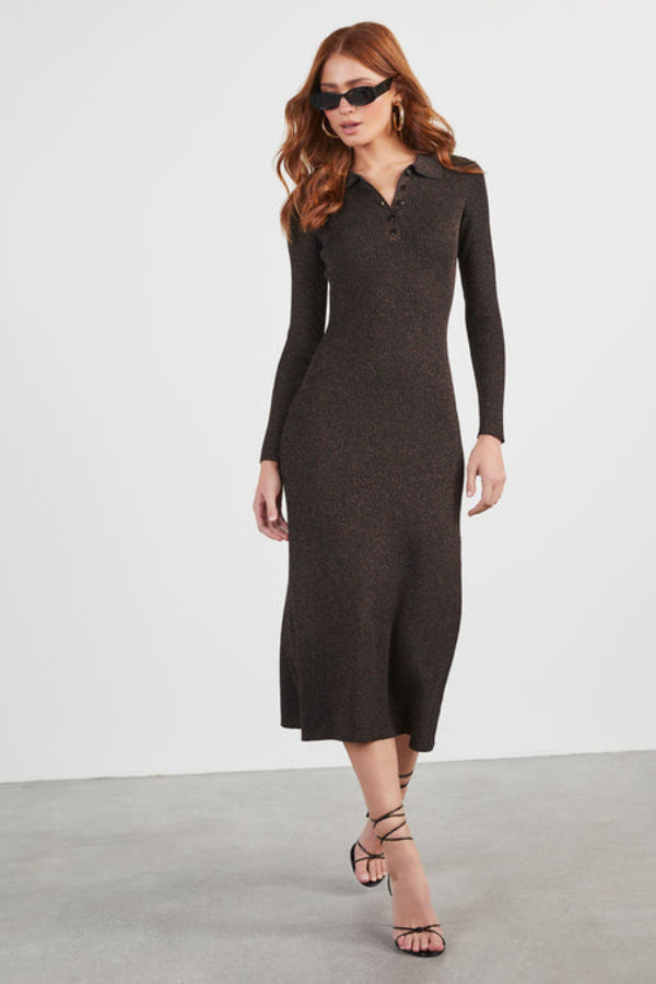 Long Sleeve Knit Midi Dress