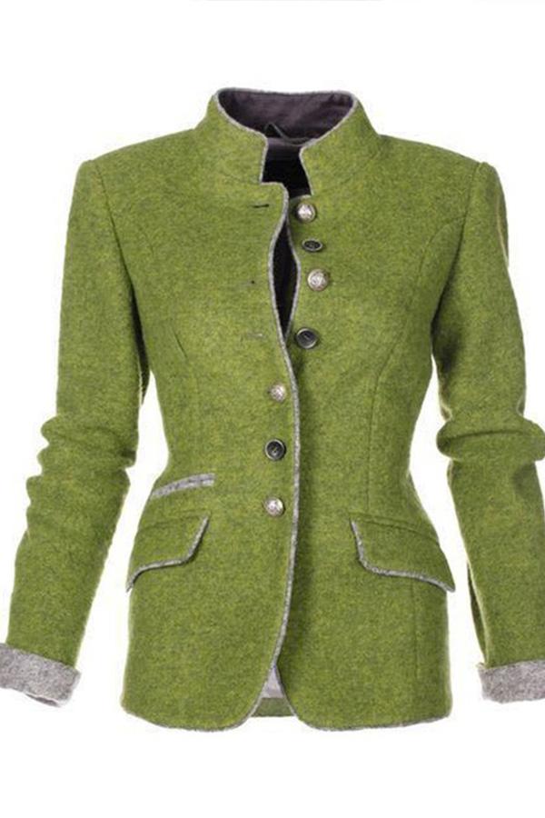 Slim Slimming Long-sleeved Thick Woolen Coat