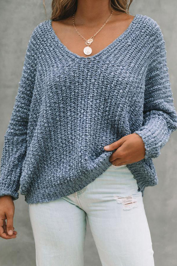 Knitted Pattern Casual Knit Sweater