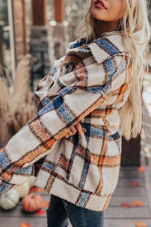 Plaid Printed Thermal Jacket