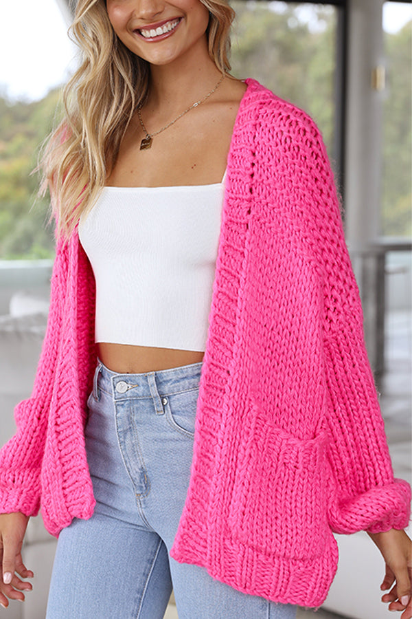 Pink Skin Tone Knit Cardigan