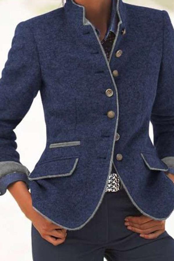 Slim Slimming Long-sleeved Thick Woolen Coat