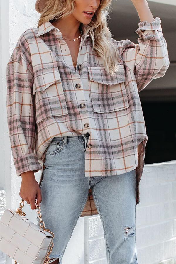 Casual Retro Loose Plaid Jacket