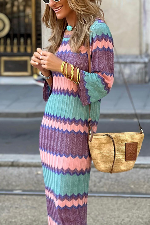 Sparkle Zig Zag Fringe Hem Midi Dress