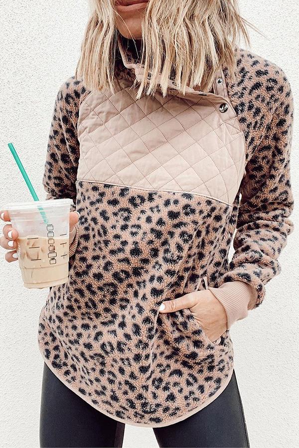 Fleece Leopard Sweatshirt