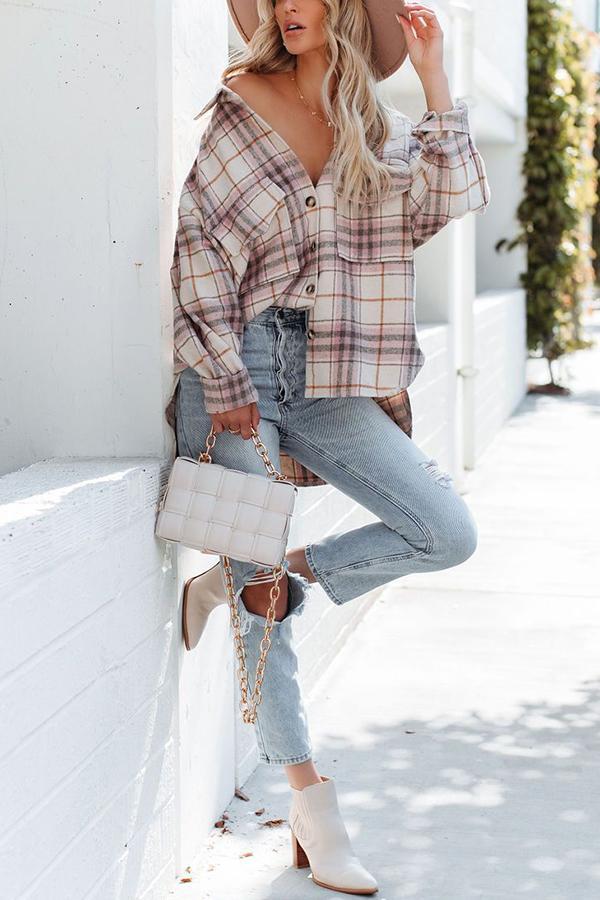 Casual Retro Loose Plaid Jacket