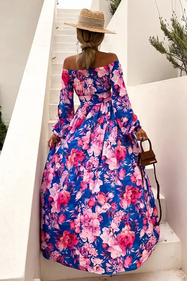 Tropical Off Shoulder Maxi Dress