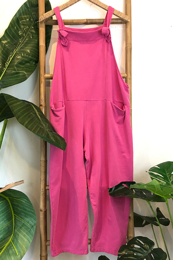 Stroke casual solid color jumpsuit