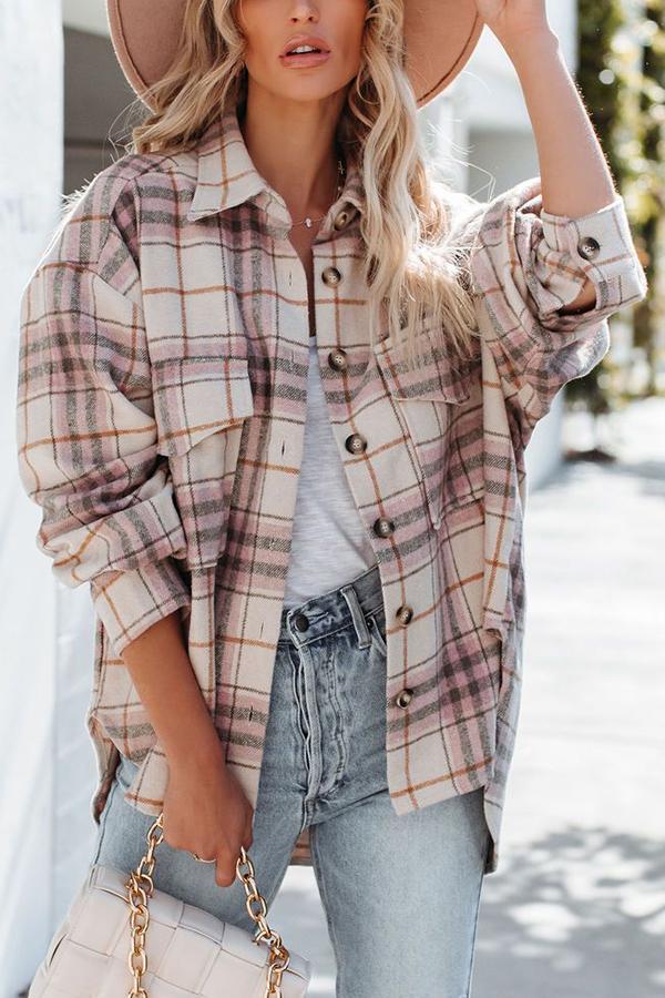 Casual Retro Loose Plaid Jacket