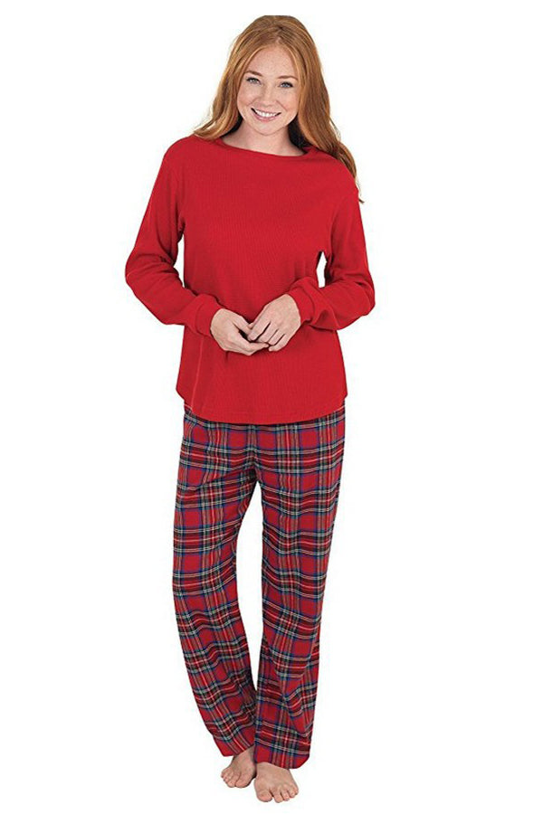 Classic Plaid Xmas Deer Sleepwear for Family Mens Womens Christmas Family