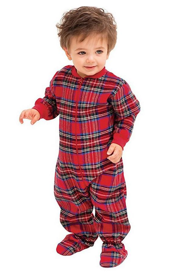 Classic Plaid Xmas Deer Sleepwear for Family Mens Womens Christmas Family