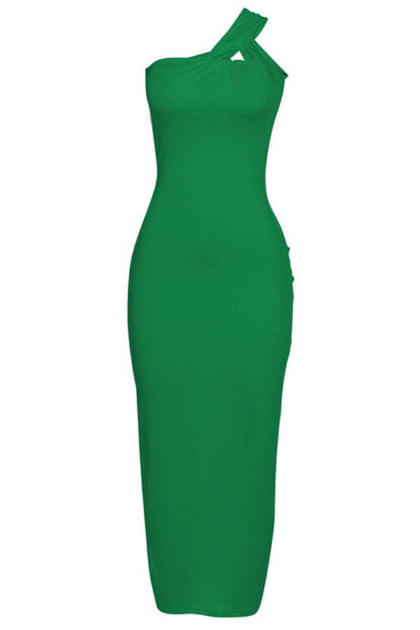 One Shoulder Cutout Bandage Dress