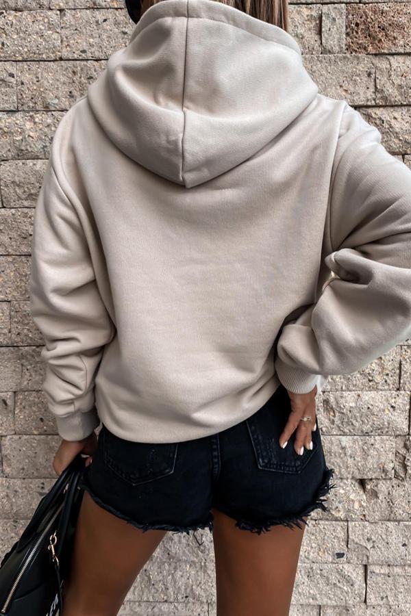 Solid Color Pocket Hooded Sweatshirt