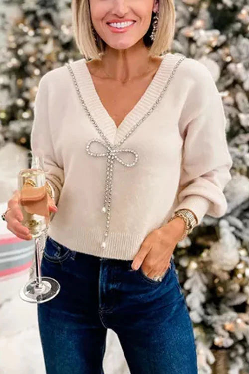 Stylish Bow Sweater Top