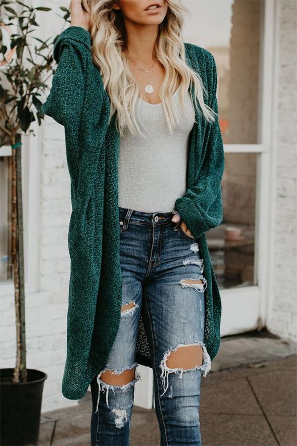 Loose Green Cardigan