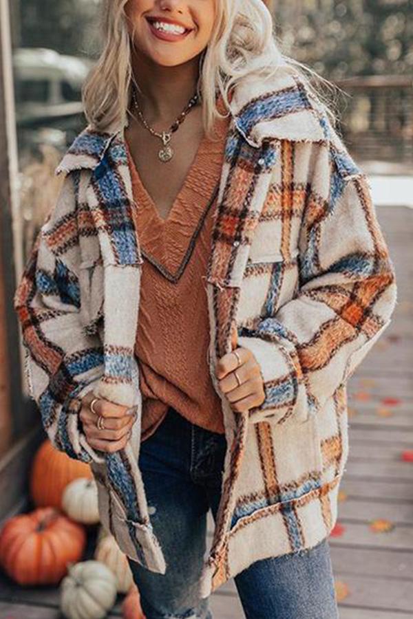 Plaid Printed Thermal Jacket