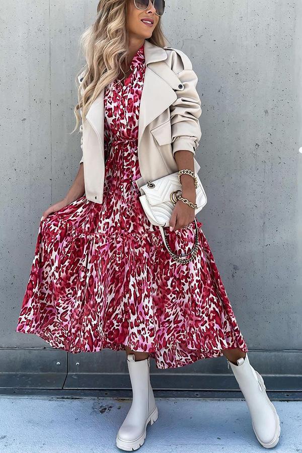 Floral Printed Tiered Midi Dress