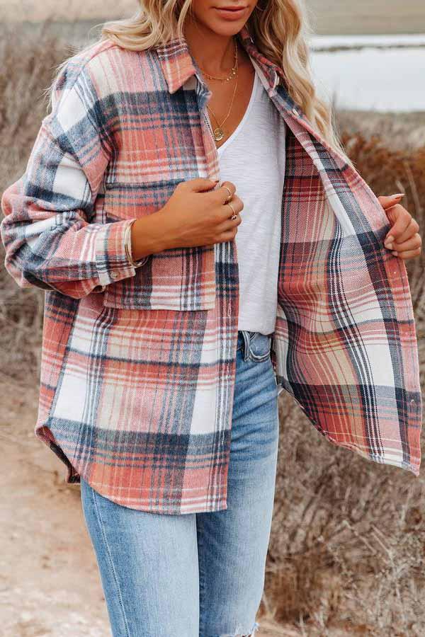 Gia Plaid Wool Blend Shacket Jacket