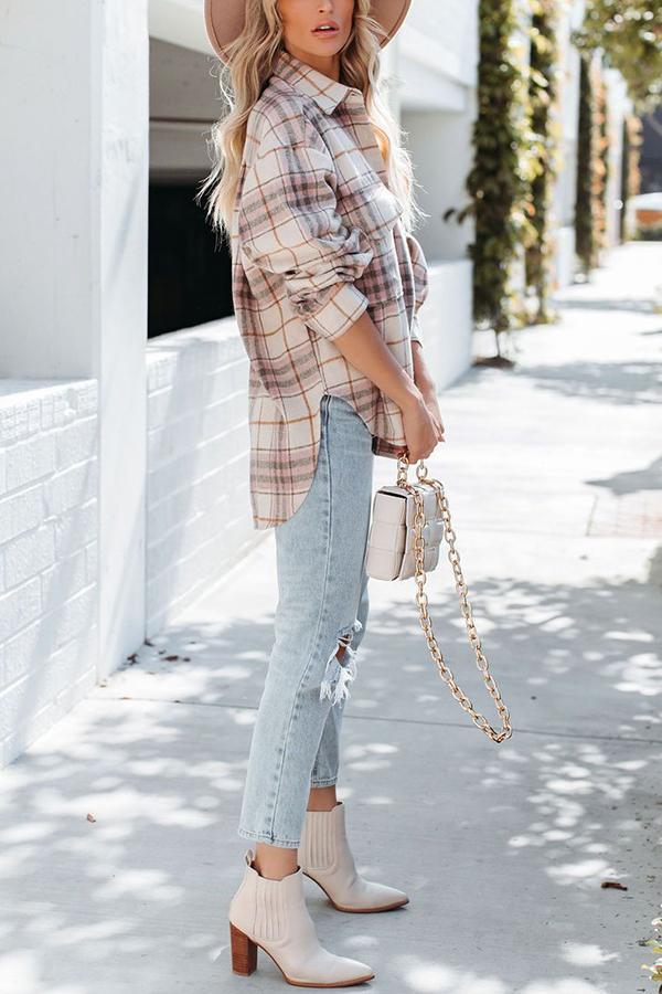 Casual Retro Loose Plaid Jacket