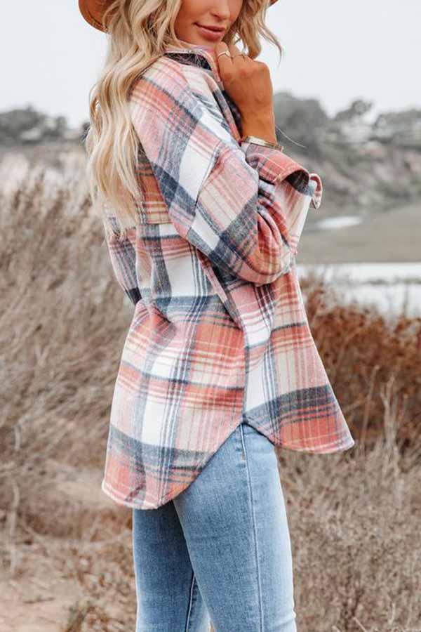 Gia Plaid Wool Blend Shacket Jacket