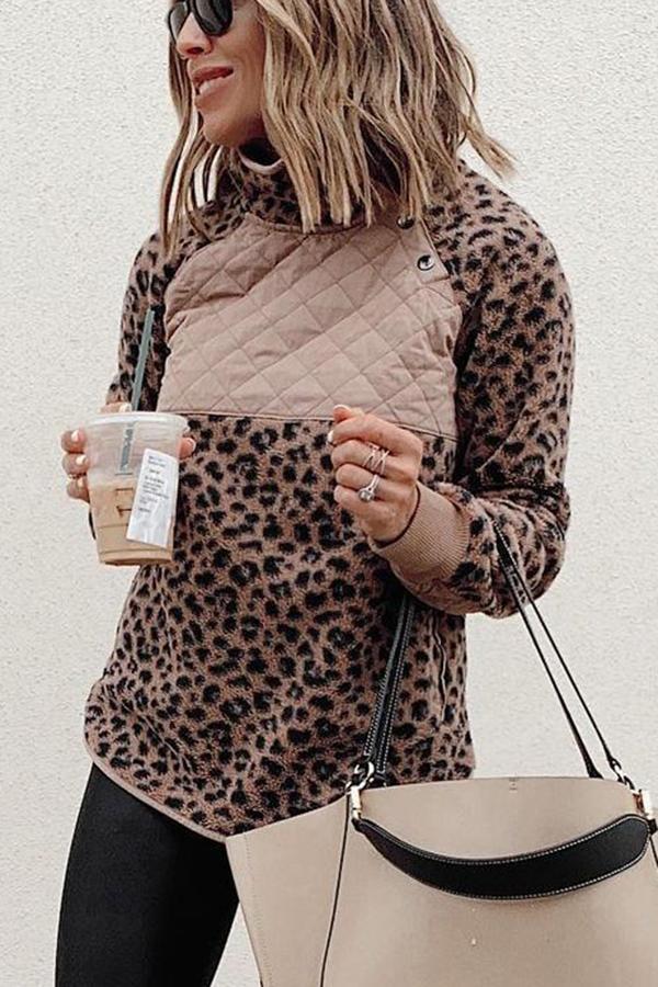 Fleece Leopard Sweatshirt