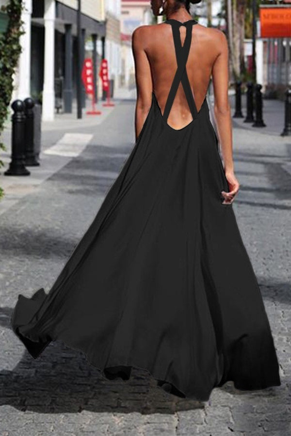 Women's Sexy Sleeveless Long Party Dress