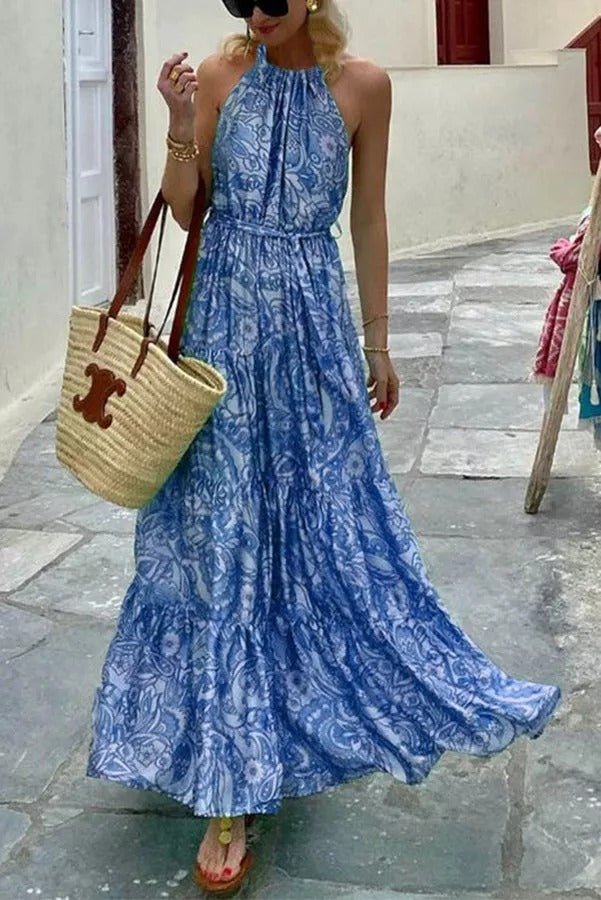 Floral Halter Maxi Dress