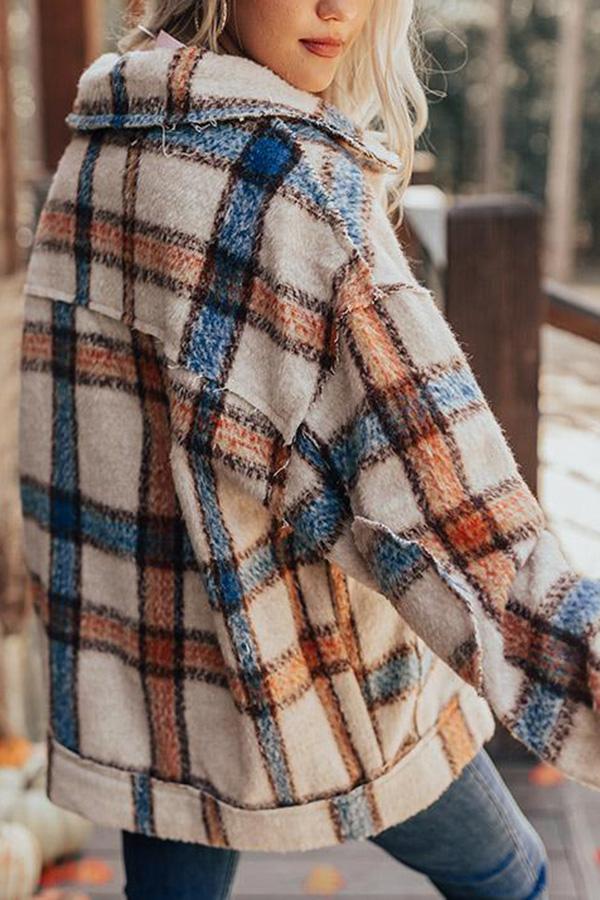 Plaid Printed Thermal Jacket