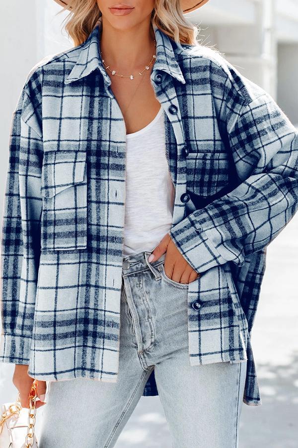 Casual Retro Loose Plaid Jacket