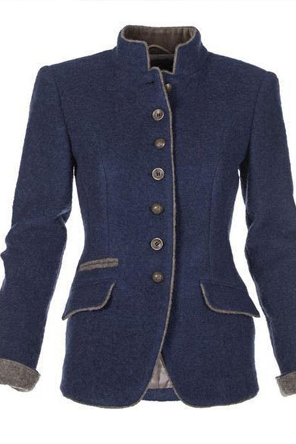 Slim Slimming Long-sleeved Thick Woolen Coat