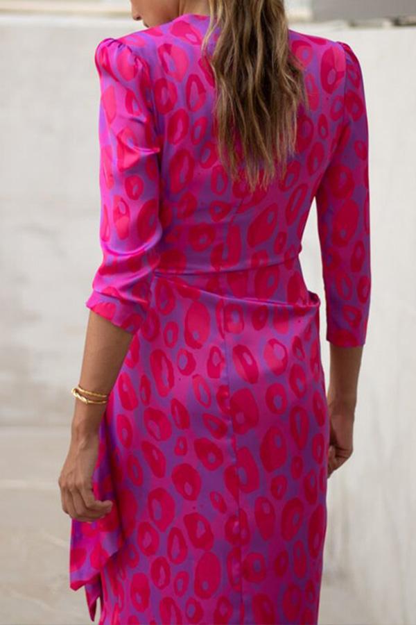 Fashion Asymmetric Printed Dress