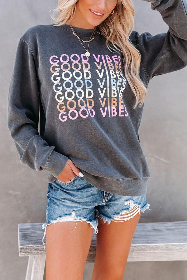 Good Vibes Cotton Blend Sweatshirt