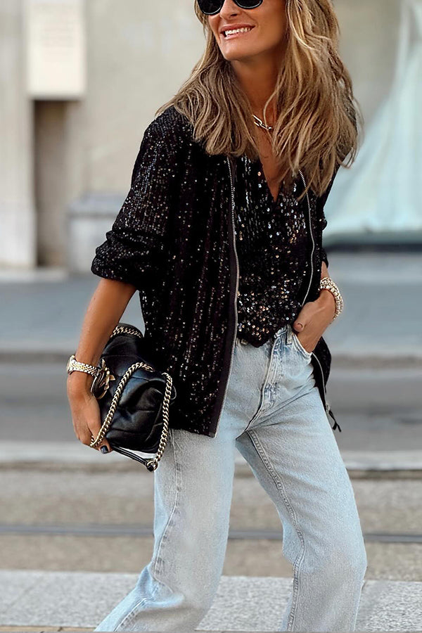 Casual fashion classic sequined jacket