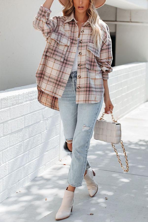 Casual Retro Loose Plaid Jacket