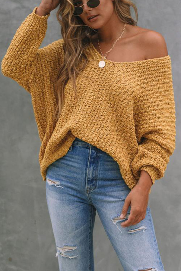 Knitted Pattern Casual Knit Sweater