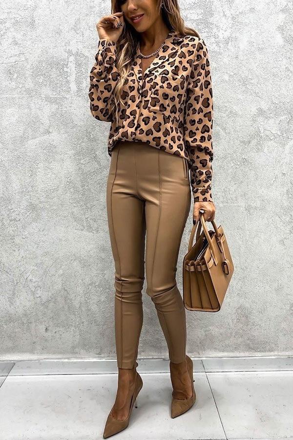 Daily Reminder Leopard Heart Blouse