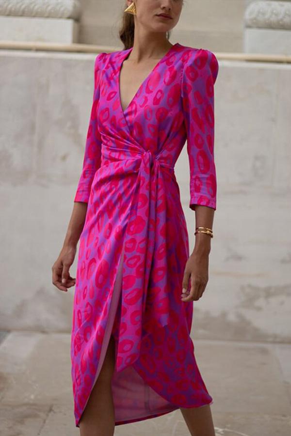 Fashion Asymmetric Printed Dress