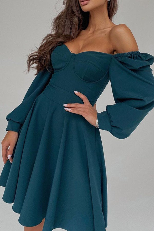 Fashion Women's Sexy Wrap Chest High Waist One Shoulder Dress