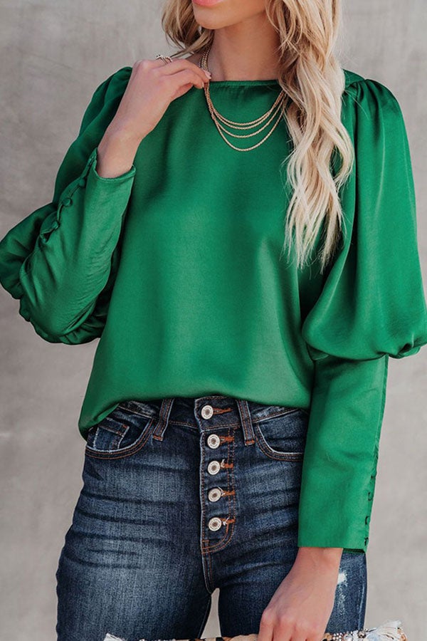 Top Floor Party Satin Statement Blouse