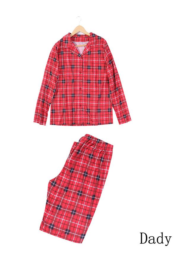 Classic Plaid Xmas Deer Sleepwear for Family Mens Womens Christmas Family