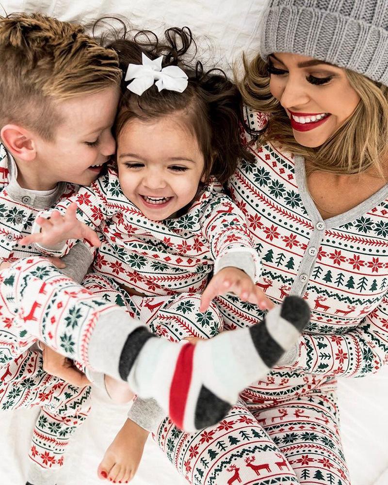 Family Christmas Pjs Matching Sets Baby Christmas Matching Jammies for Adults and Kids Holiday Xmas Sleepwear Set