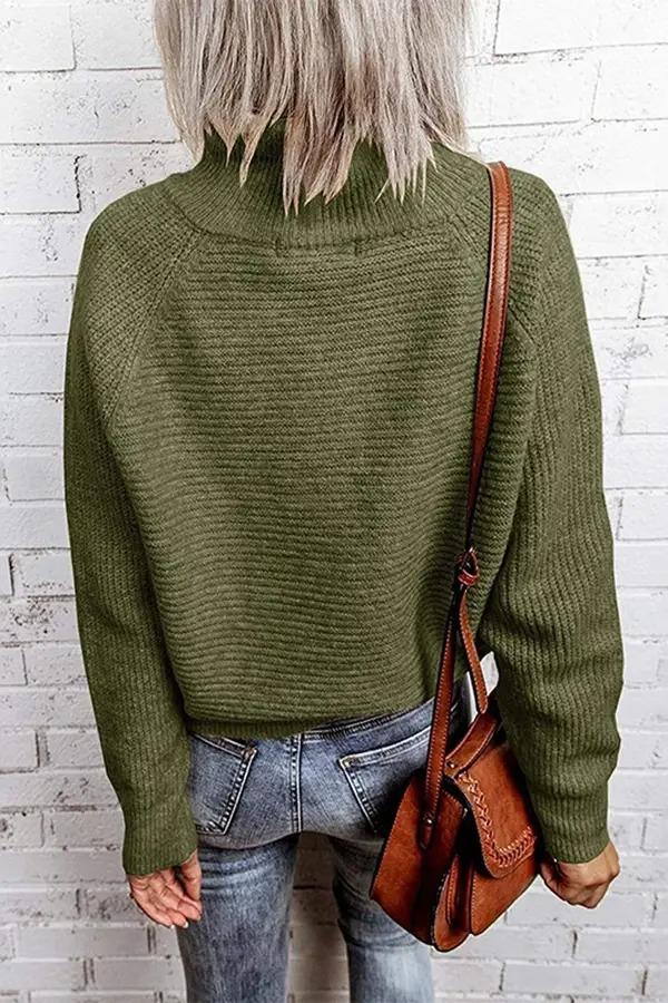 Neckline Zipper Mid-neck Sweater