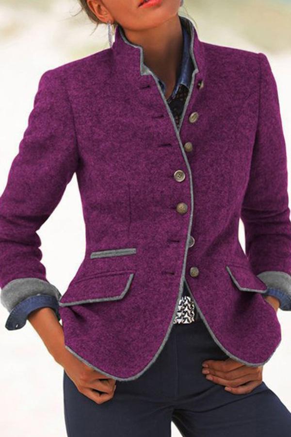 Slim Slimming Long-sleeved Thick Woolen Coat