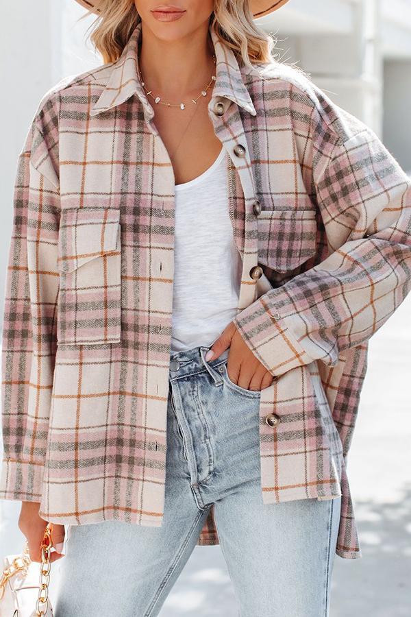 Casual Retro Loose Plaid Jacket