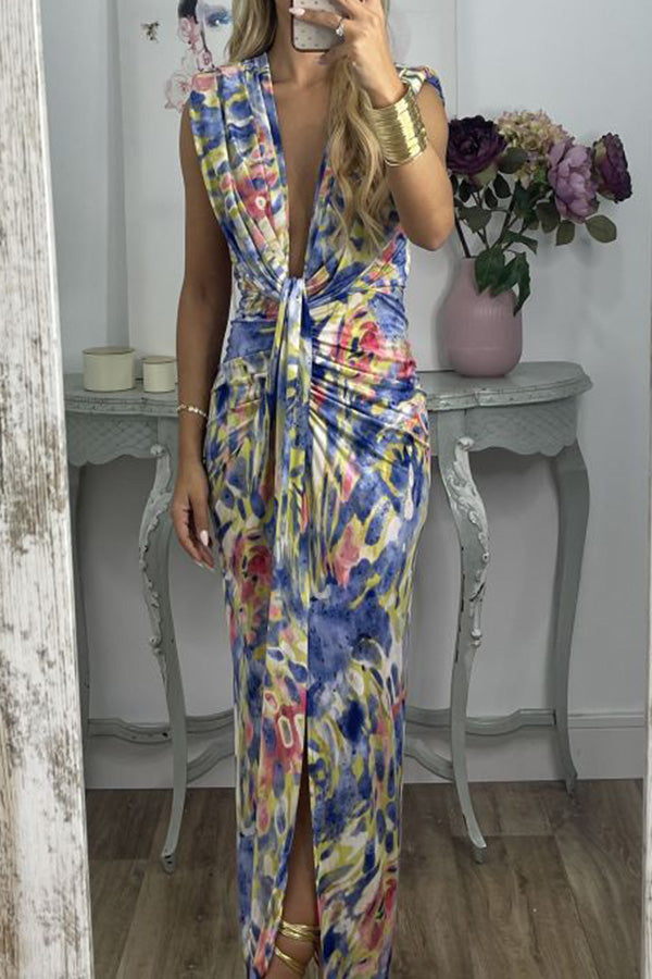 ORIANA printed bouquet dress